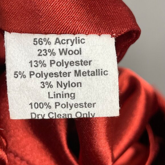 Eva Franco Dress Sheath Metallic Thread Bow Waist Size 6 Women Orange Maroon - Picture 3 of 12